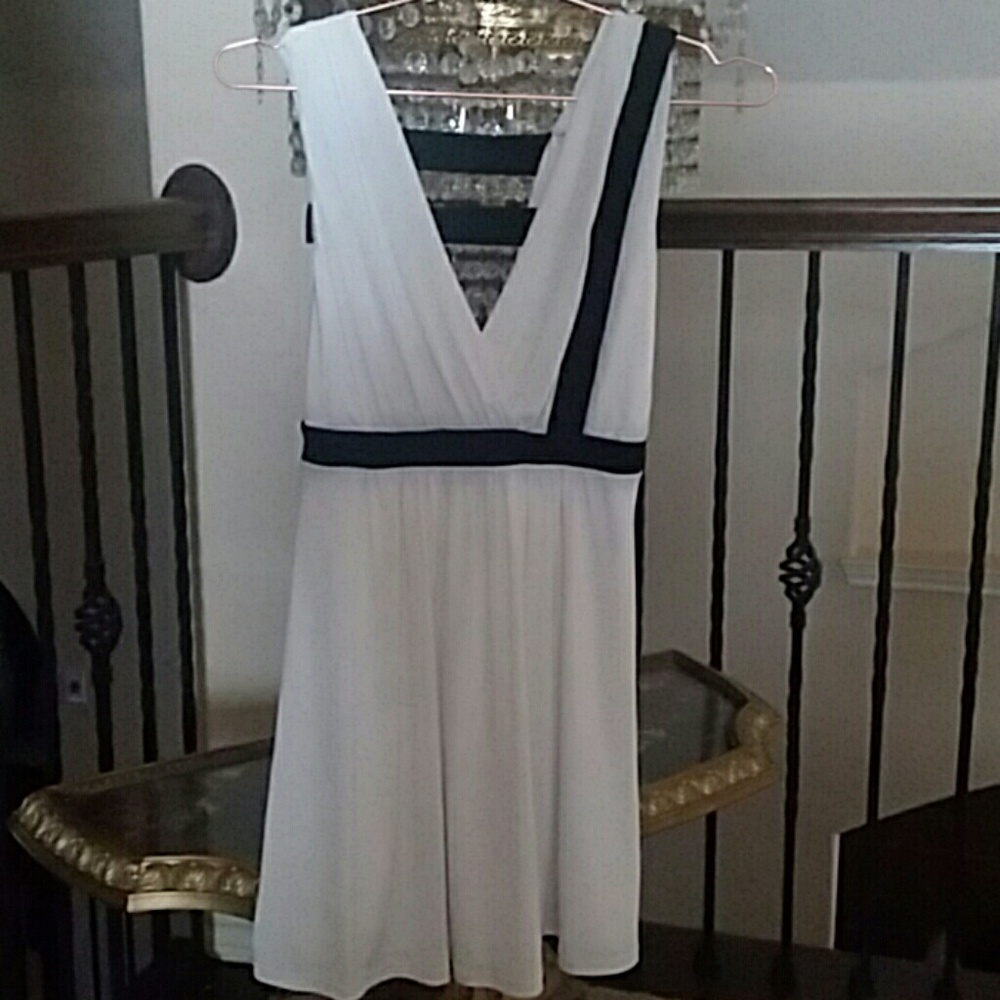 NWOT White Black Mini Party Dress
